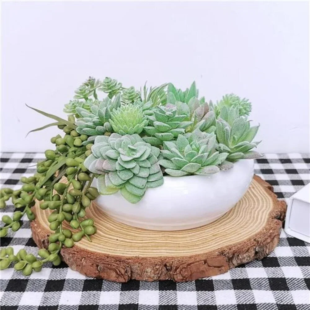 Mini Artificial Succulent Plants Set Faux Green Picks for Home Decor Crafts